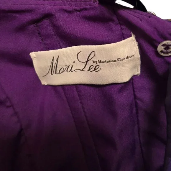 🏷️NWT  -  MORI LEE Dark Purple Strapless Prom Gown sz 8  -  NWT🏷️ - Picture 11 of 13